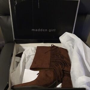 Madden Girl Suede Fringe Boots
